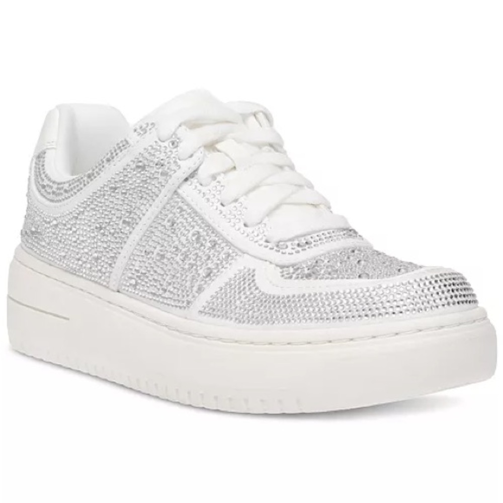 Wild Pair White and Silver Glitter Sneakers